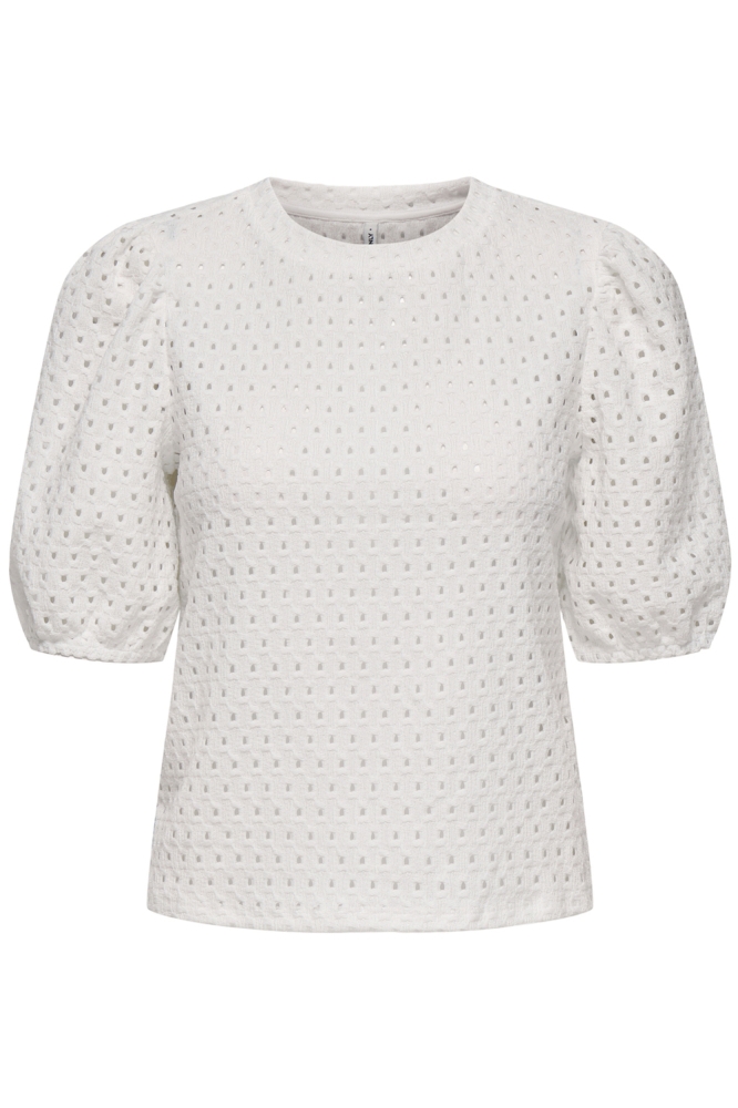 ONLELISA S/S O-NECK TOP BOX JRS 15346853 CLOUD DANCER